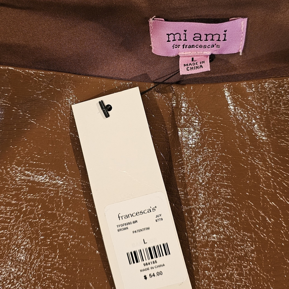 Mi Ami Shimmering Brown Skirt Size L - Picture 3 of 4